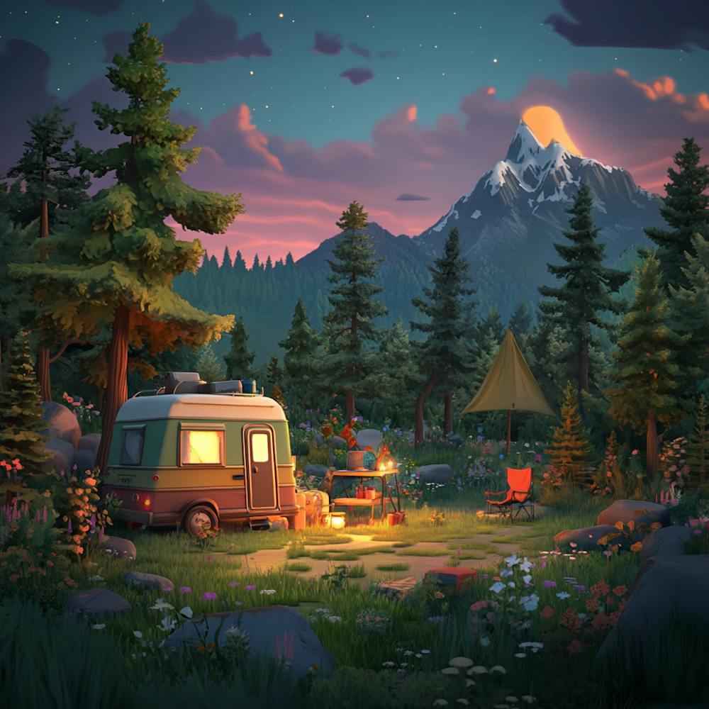 Camper In The Woods