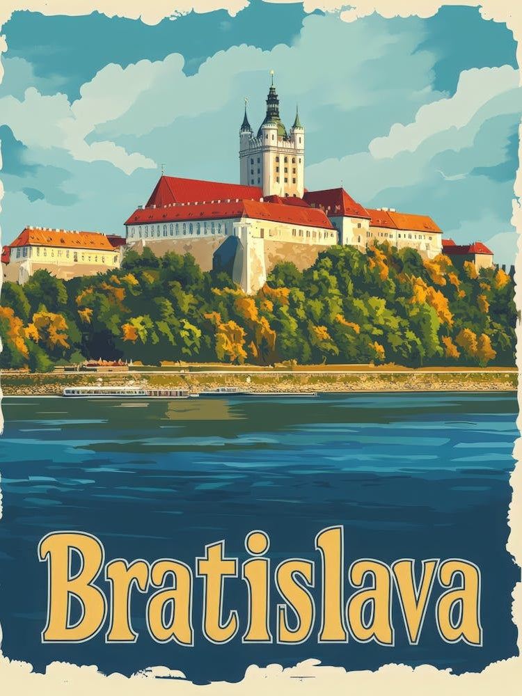 Aihrgdesign A Vintage Travel Poster Of Bratislava 3