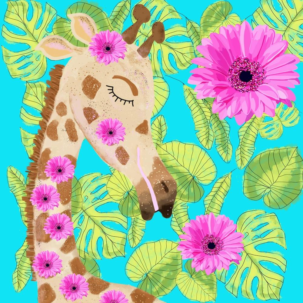 Süße Giraffe Quadrat