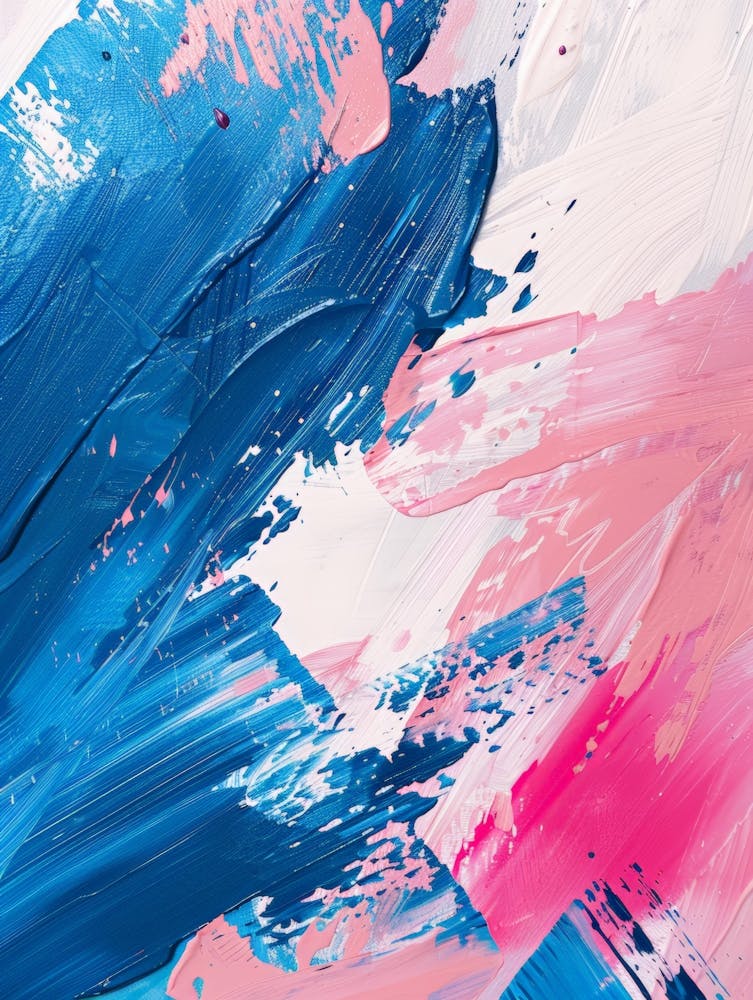 Abstract Of Blue And Pink Paint