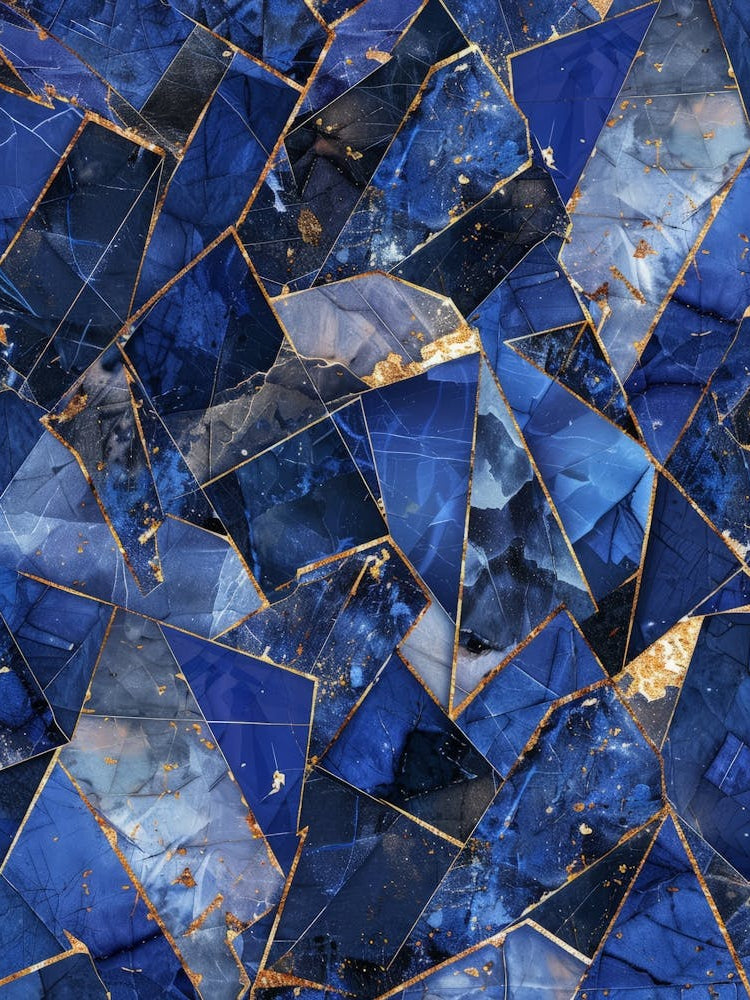 Blue And Gold Marble Background