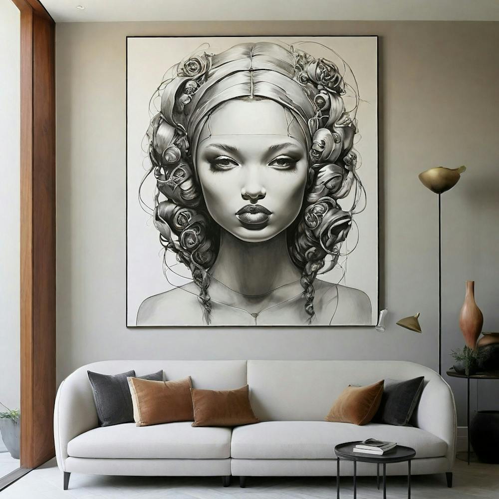 Black And White Portrait Of A Woman