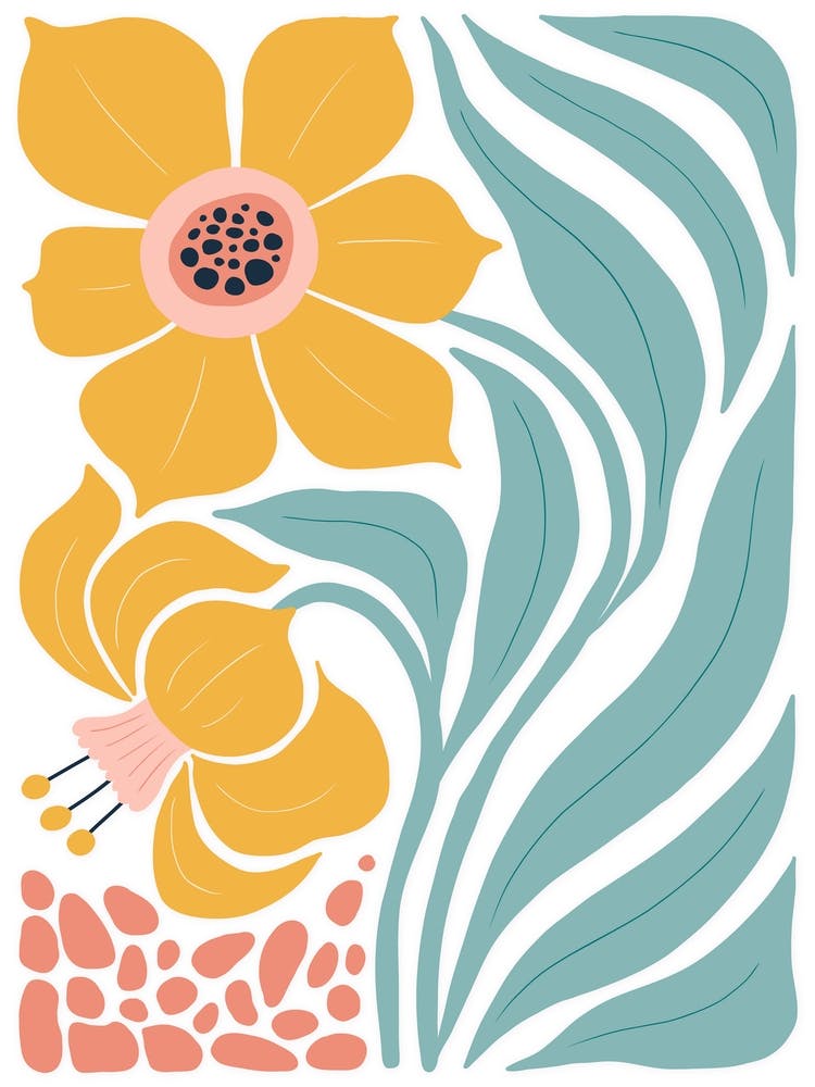 Yellow Flowers Boho Botanical