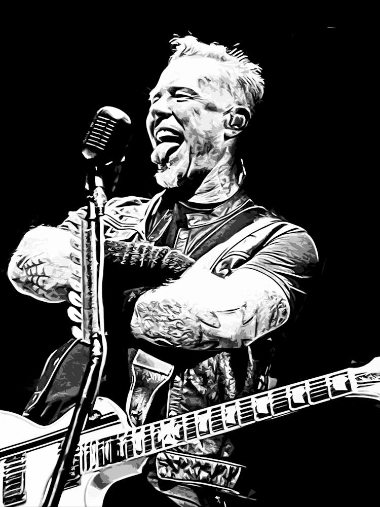 Black And White James Hetfield