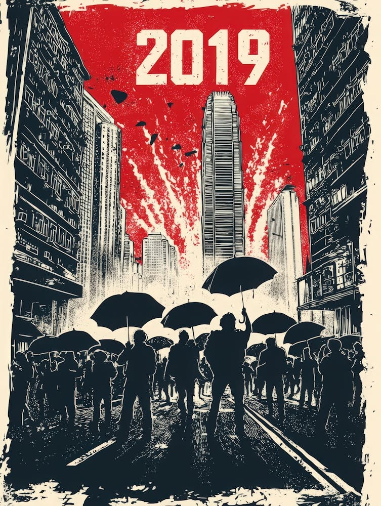 Aihrgdesign A Bold Activist Poster Symbolizing The Hong Kong 9