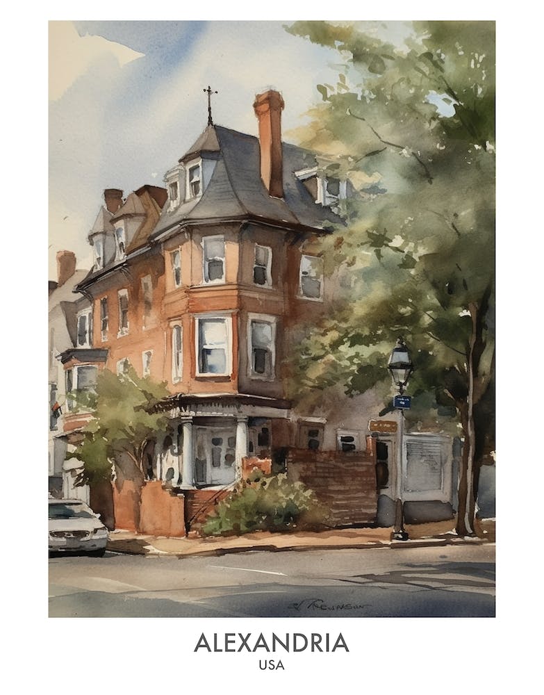 Alexandria 2 Watercolour Travel Poster