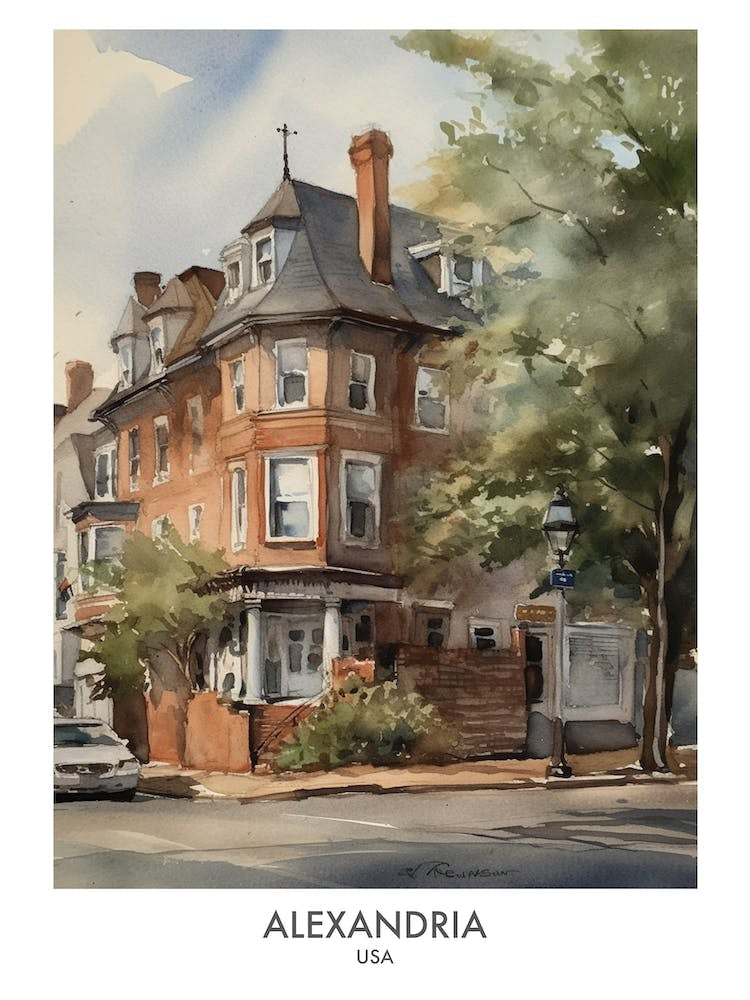 Alexandria 2 Watercolour Travel Poster