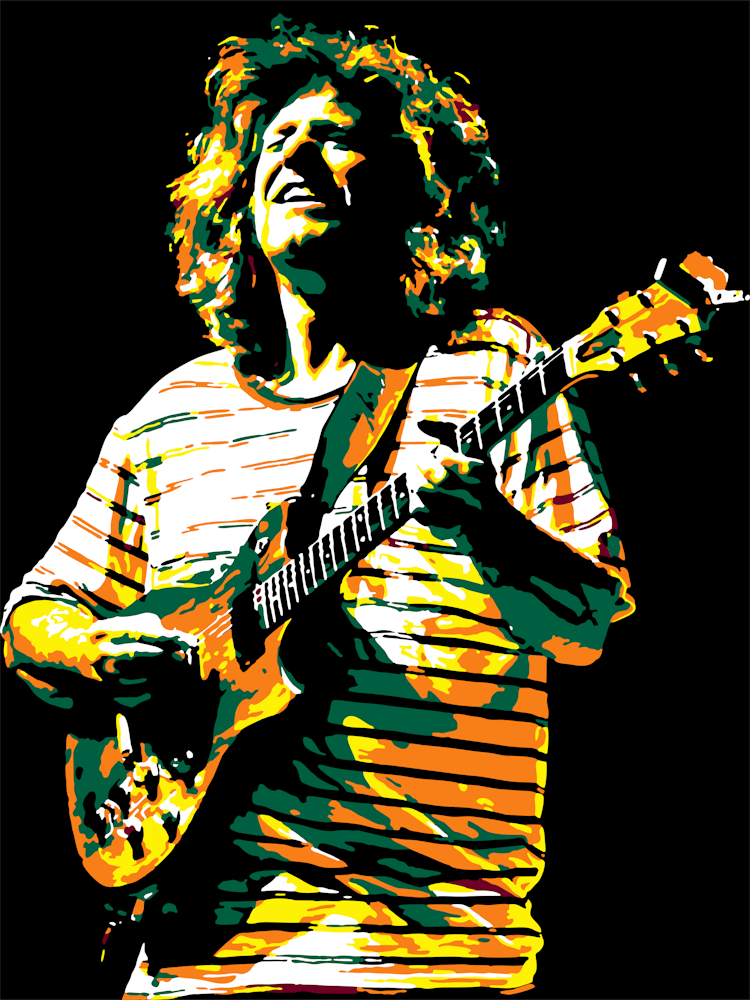 Pat Metheny American Jazz Guitarist in Abstract Colorful Pop Art