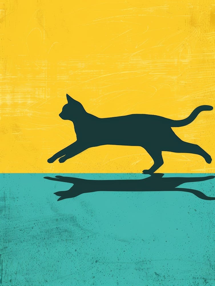 Cat Running Canvas Print