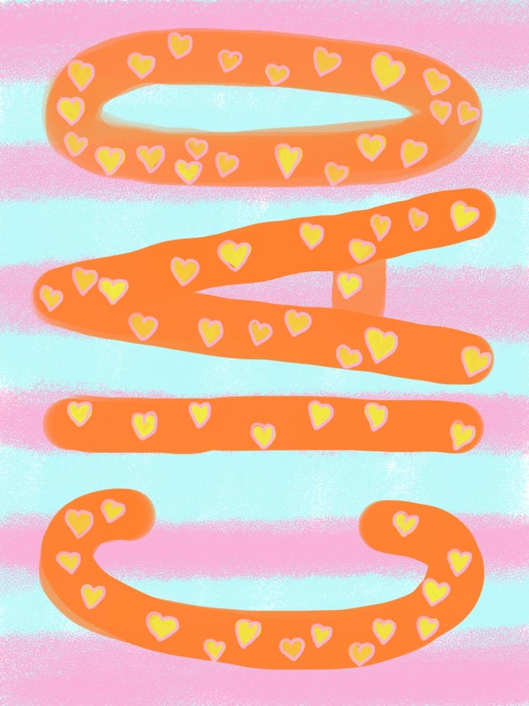 Ciao Pastell Typografie, große Buchstaben Orange Pink Gelb, Italien Sommer, Trend Artprint