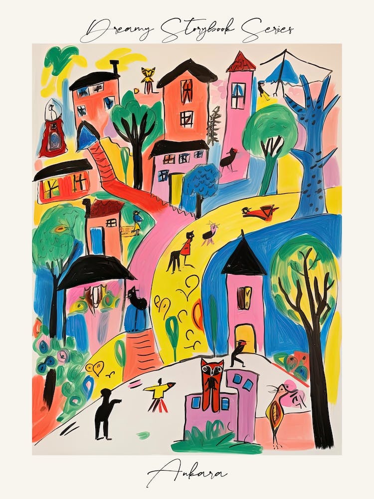 Poster Of Ankara, Dreamy Storybook Illustration 3