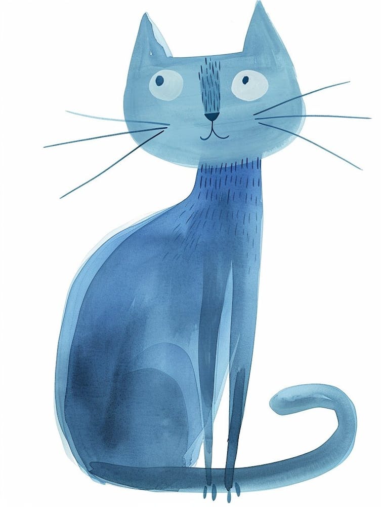 Ojos Azules Cat Clipart Illustration 1