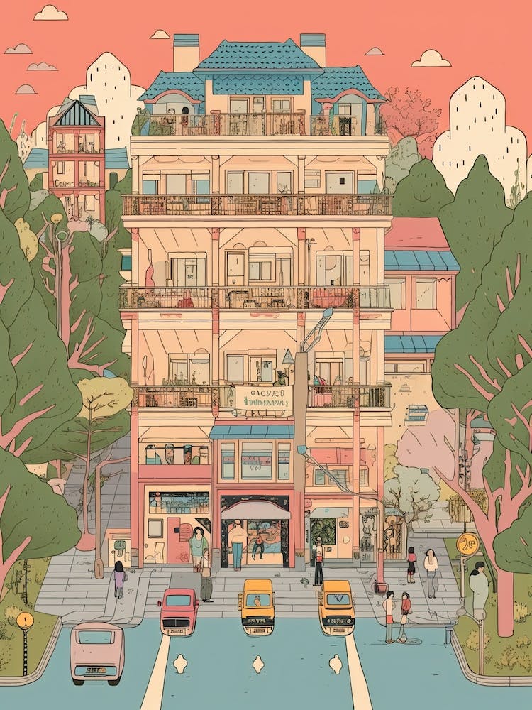 Osaka Japan Travel Illustration 1