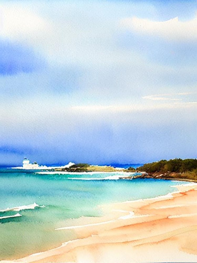 Smiths Beach 3, Australia Watercolour