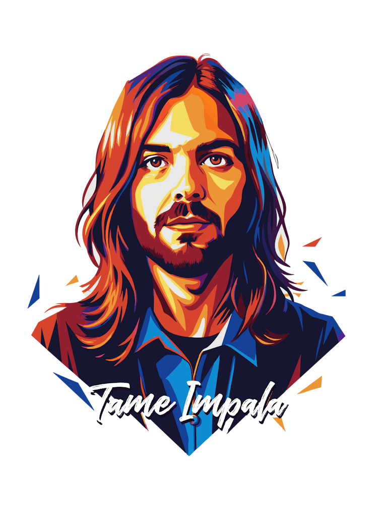 Tame Impala 02 Portrait Music Icon WPAP Pop Art Style