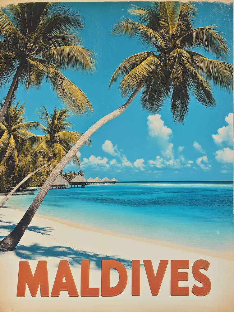 Maldives Vintage Tropical Beach - Ocean Travel