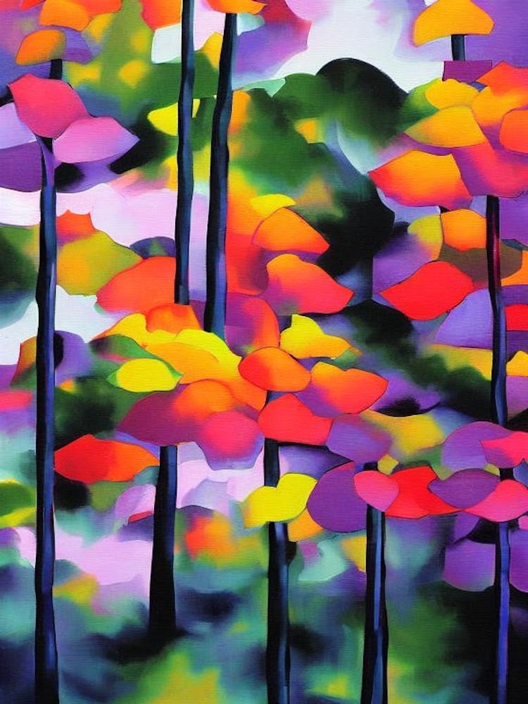 Forest Pansy Redbud Tree Cubist 1