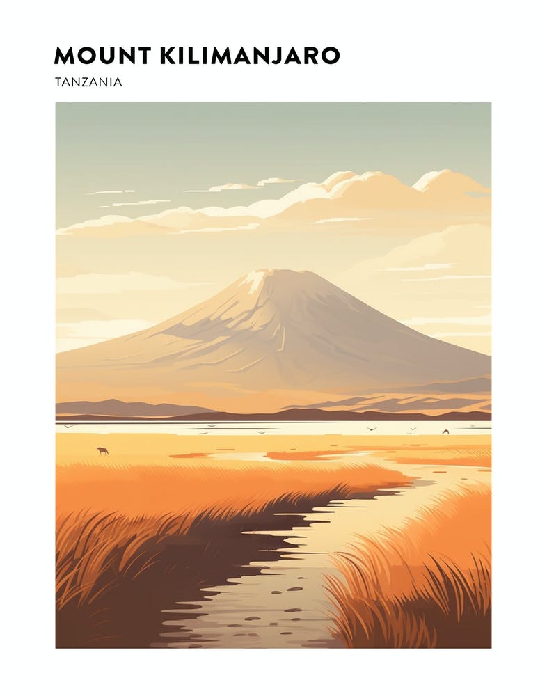 Mount Kilimanjaro Tanzania 1 Hiking Trail Landscape Poster