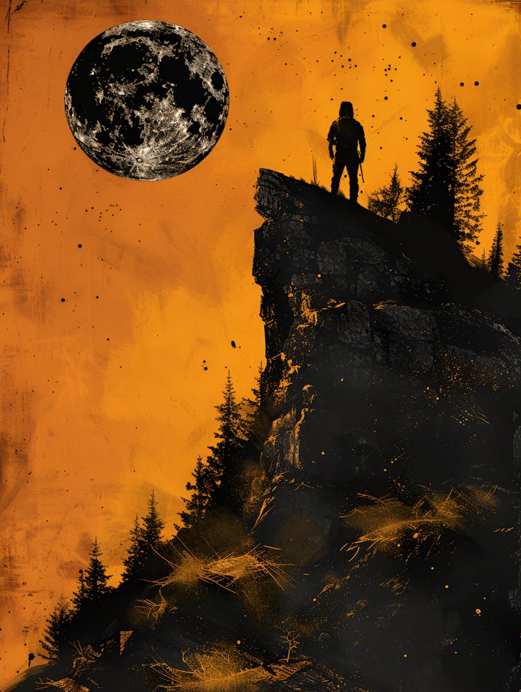 Man Standing On A Cliff