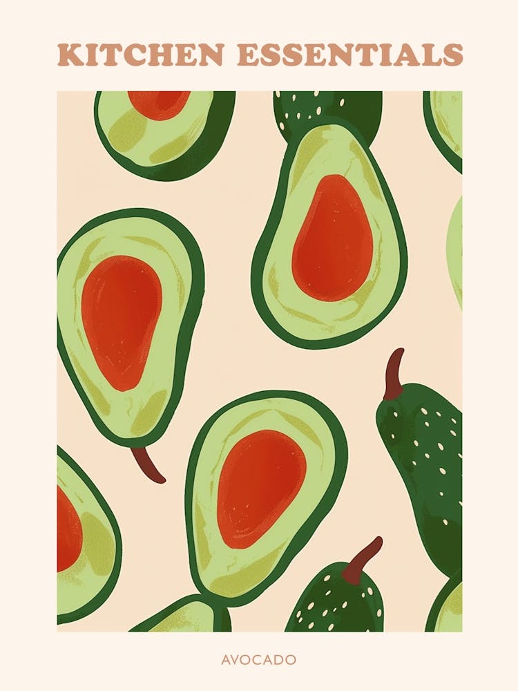 Avocado Pattern Illustration Poster 1