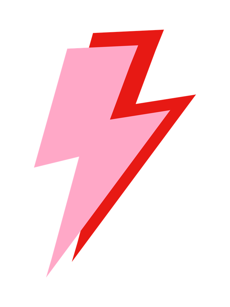 Pink Red Preppy Lightning Bolts