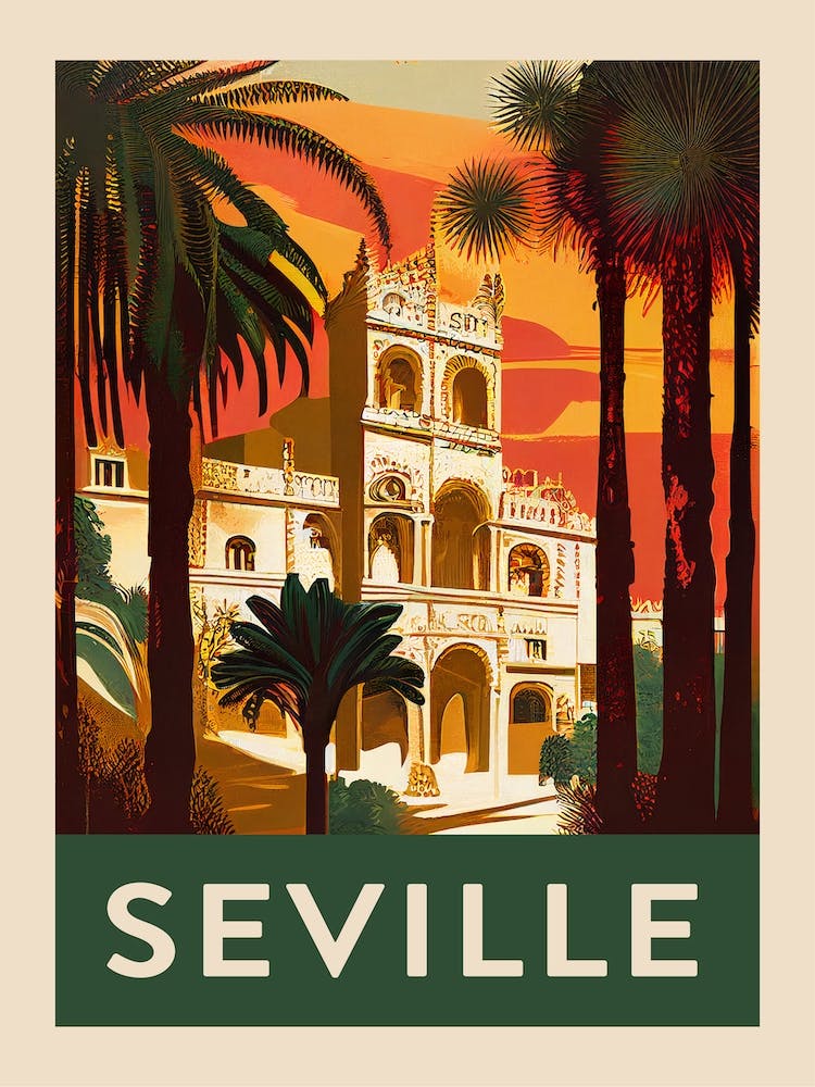 Seville Retro Travel Poster