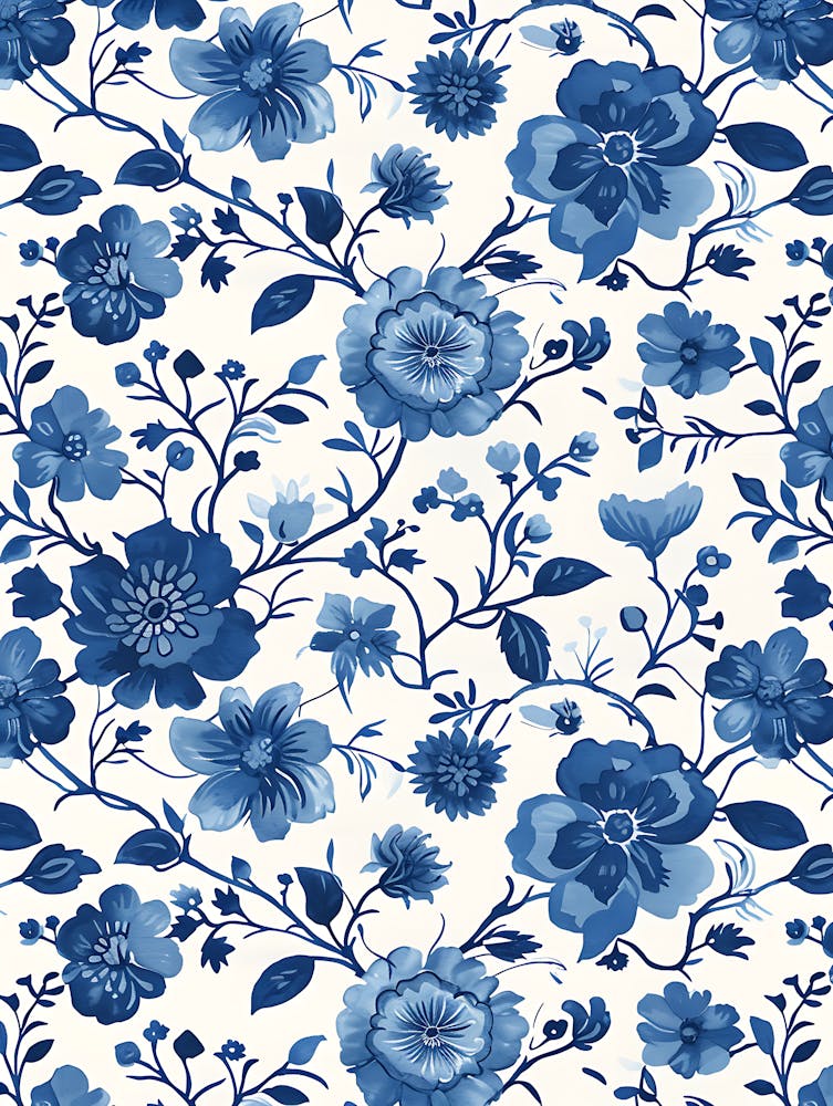 Blue And White Floral Pattern 13