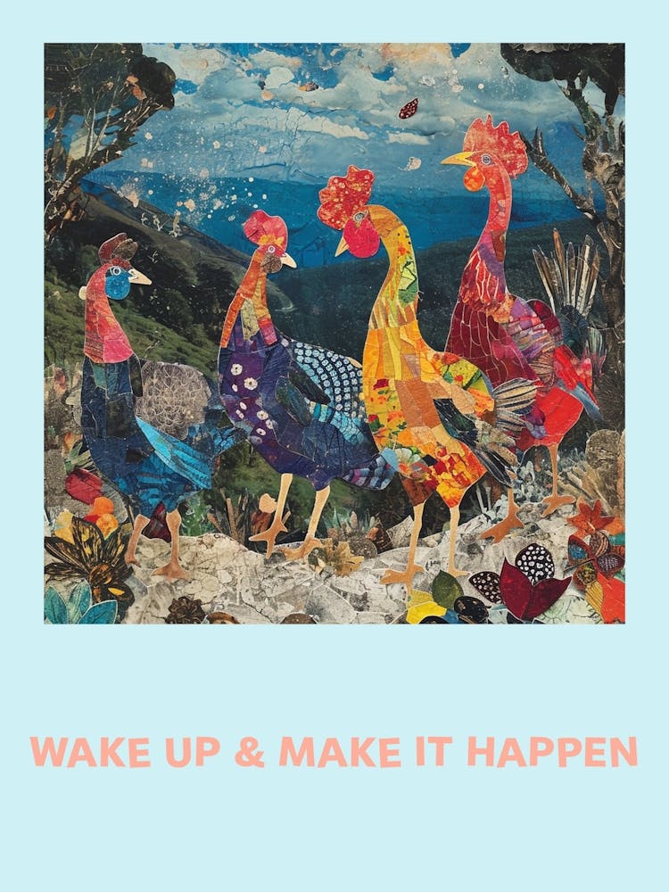 Wake Up & Make It Happen Collage Poster