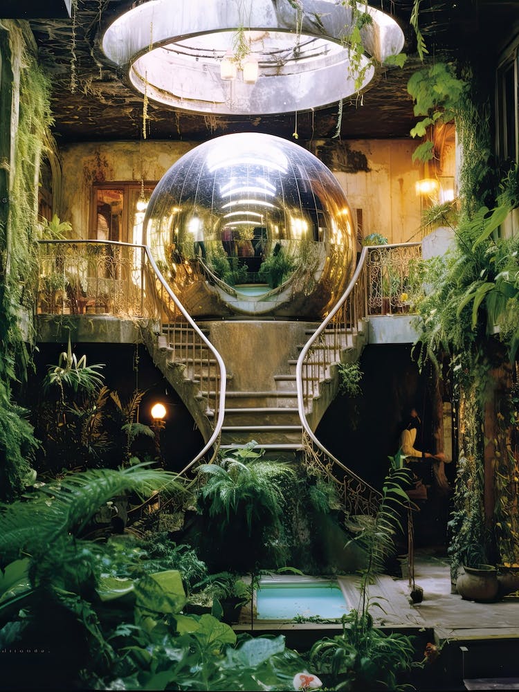 Green House Plants Botanical Disco Ball 0