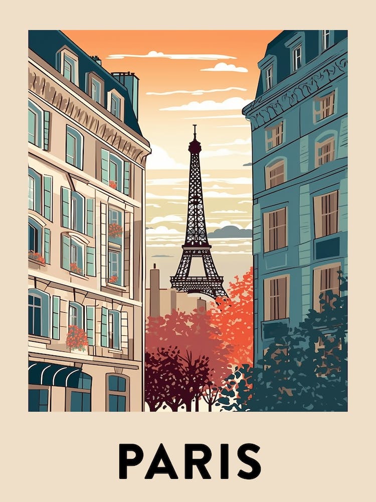 Paris Vintage Travel Poster