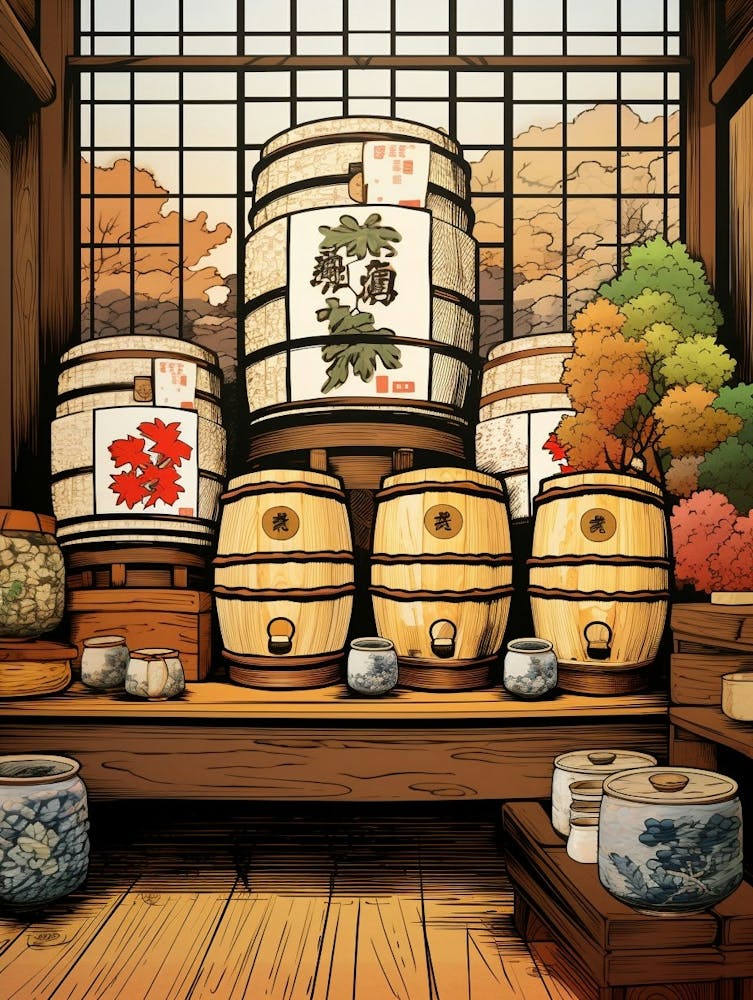 Sake Barrels Japanese 8
