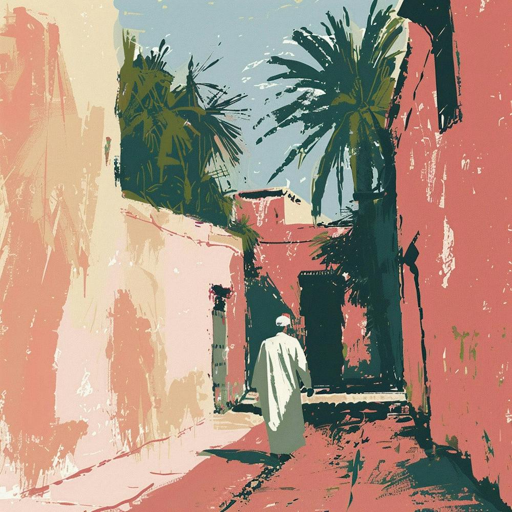 Man Walking Down Alley