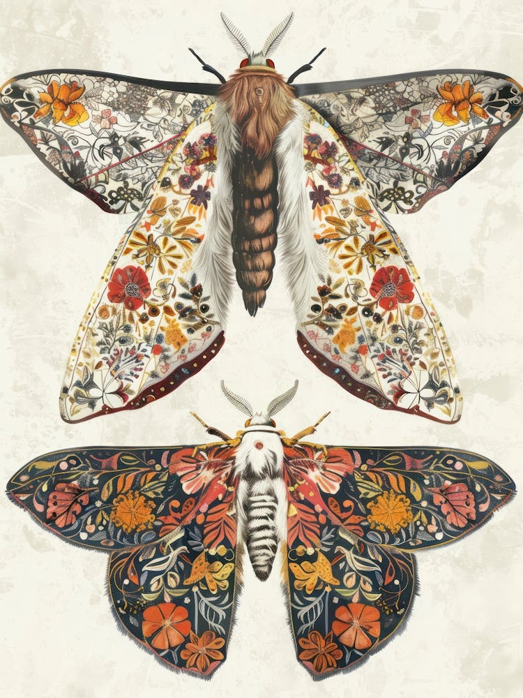 Vintage Butterflies William Morris Style 6