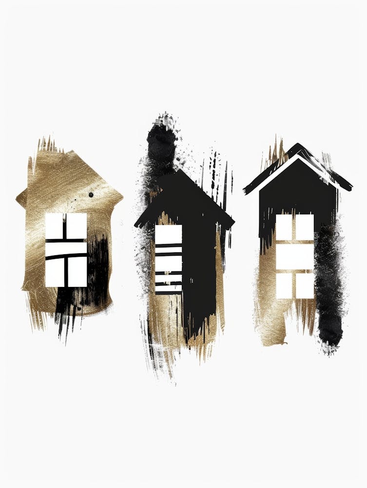 Three Houses Canvas Print