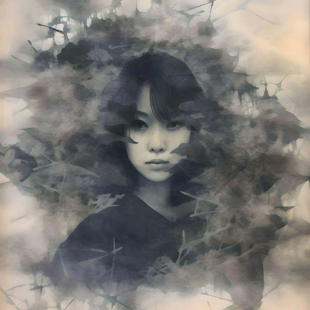 Ink & Watercolour Gothic Woman, Japanese Horror