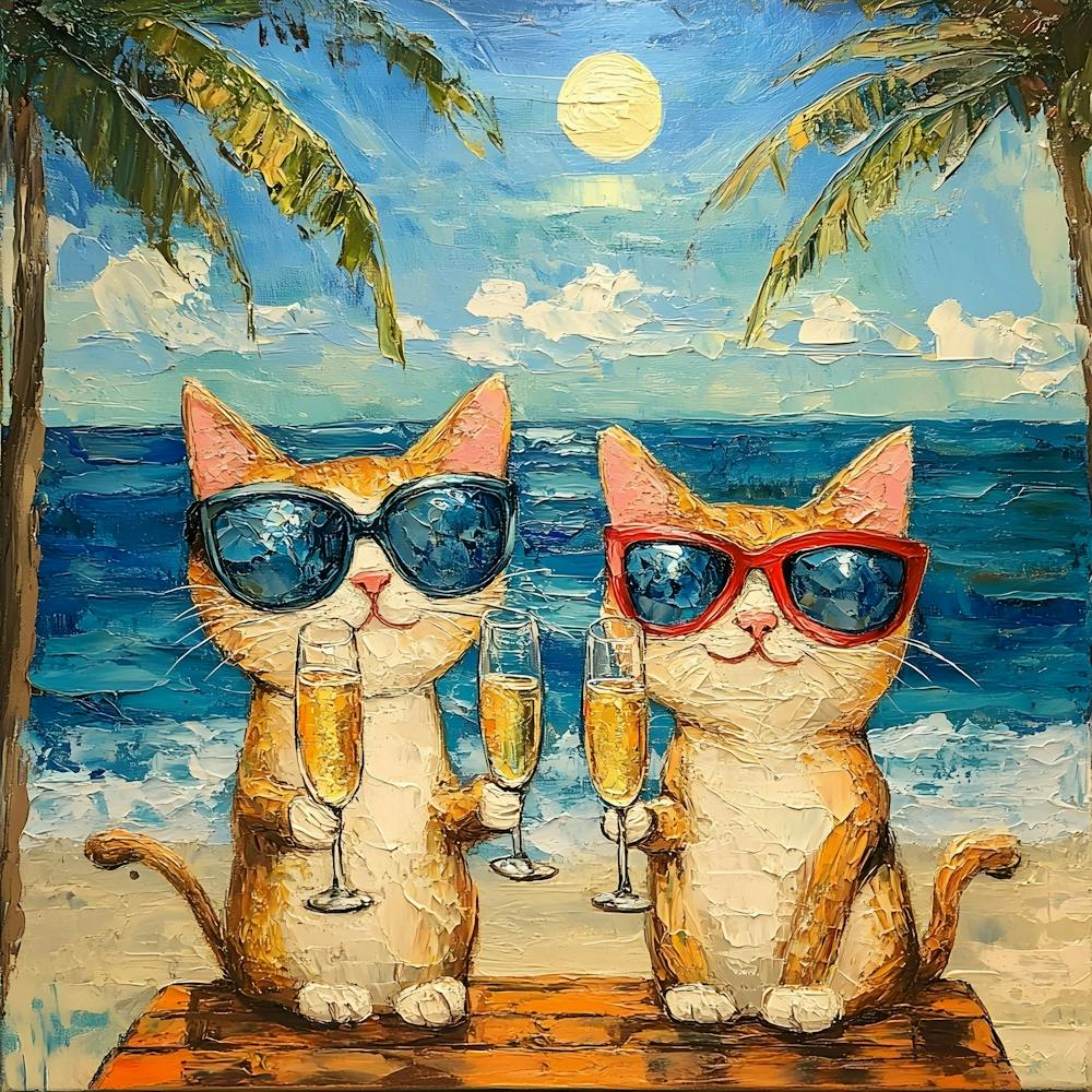 Fun Cats At The Beach 2
