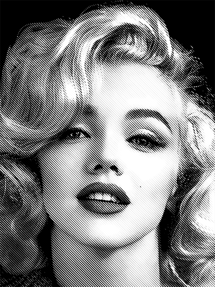 Marilyn Monroe Black White Line Art 3