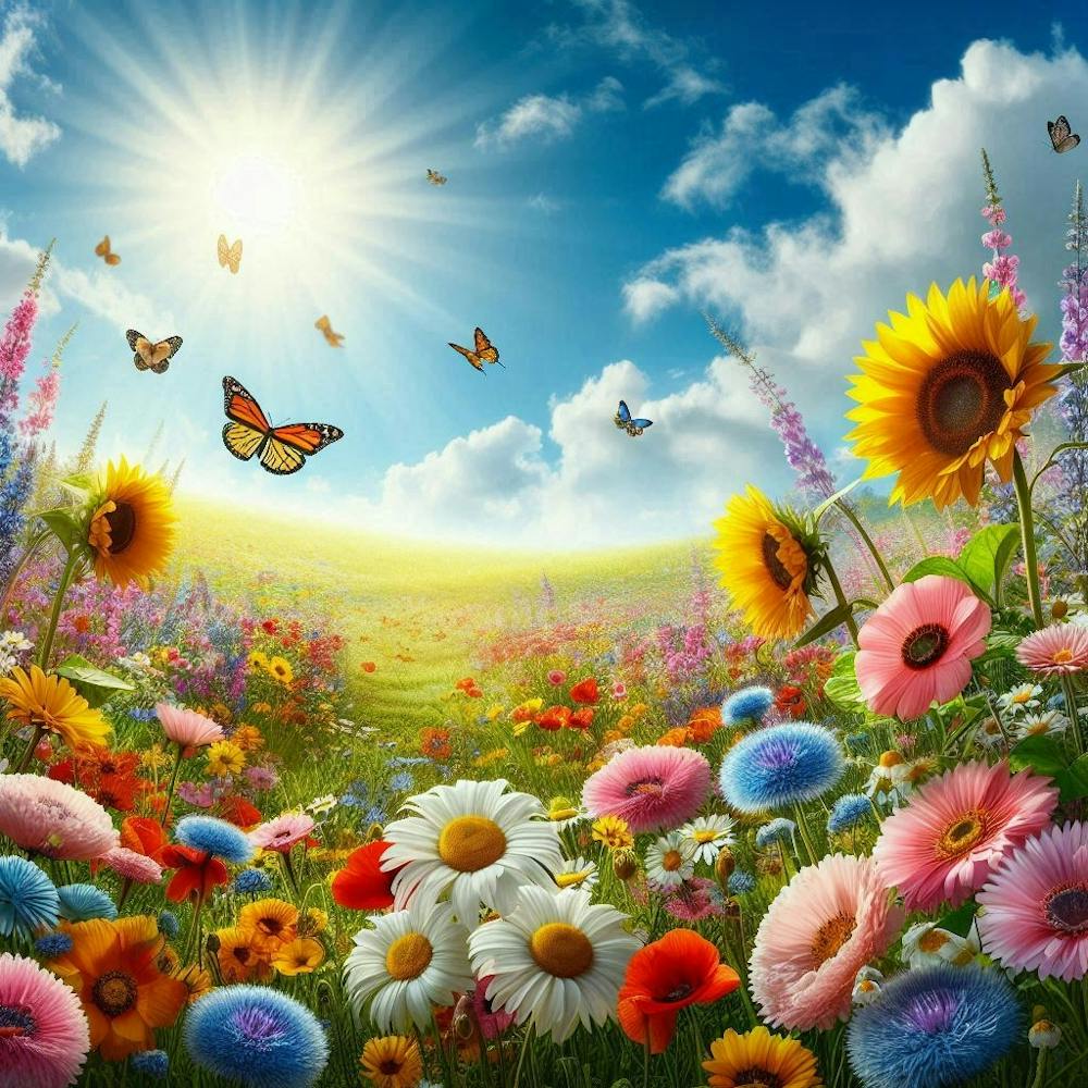 Wildflowers with butterflys