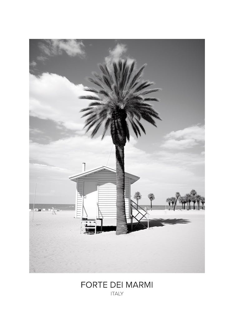Poster Of Forte Dei Marmi, Italy, Black And White Photo 1