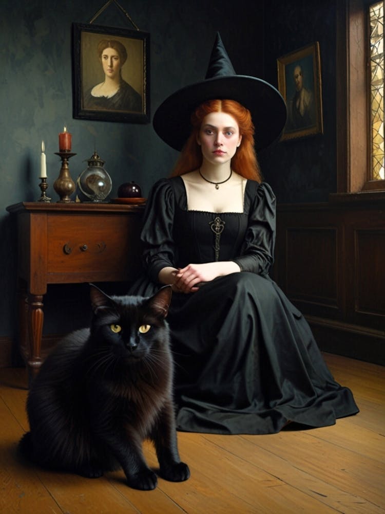 Witch And Cat