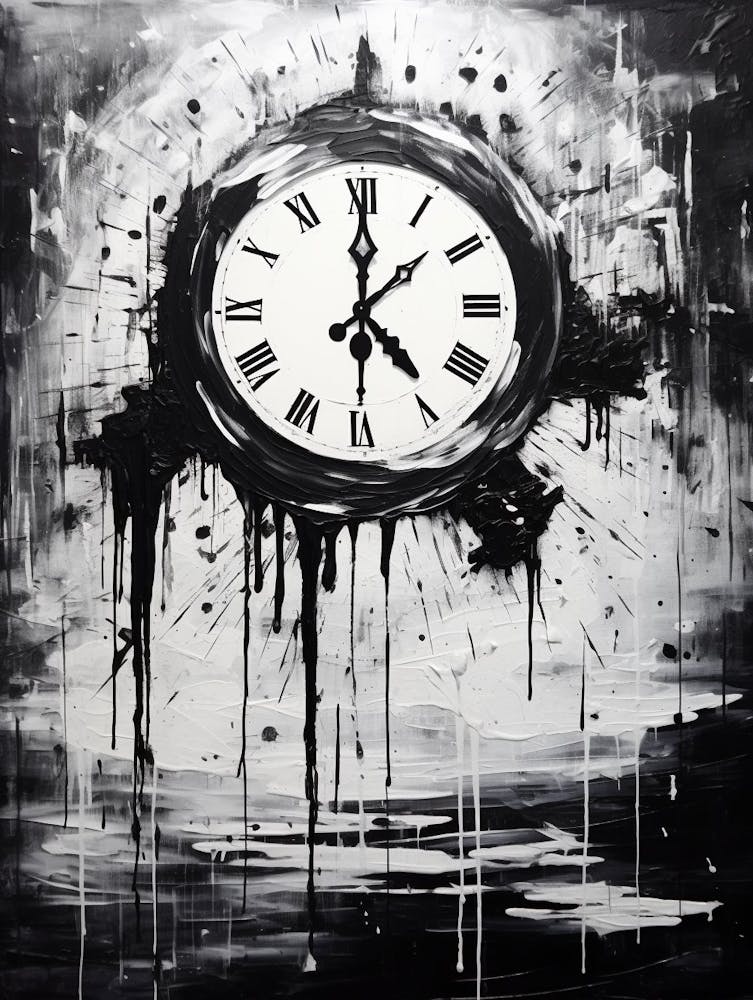Time Abstract Black And White 3