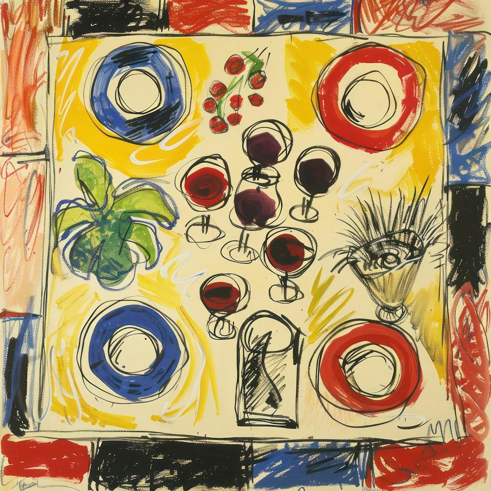 Weinmittagessen Matisse-Stil 8