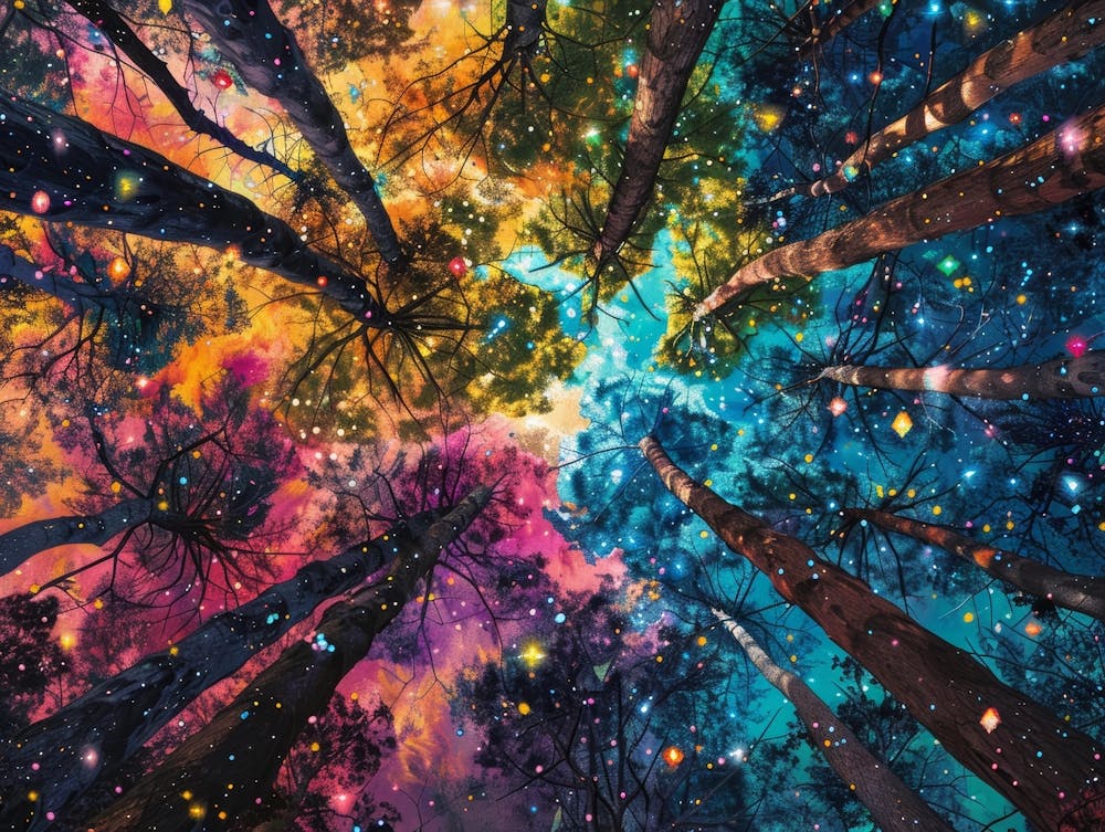 Colorful Trees In The Sky