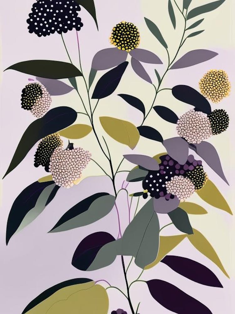 Elderberry Blossom Wildflower Modern Muted Colours 2