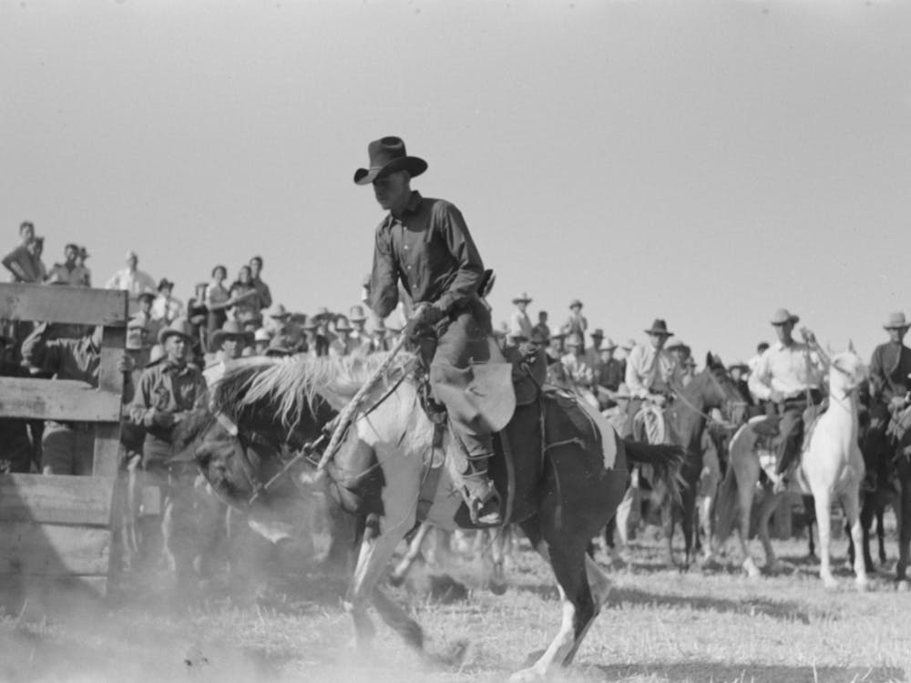 Untitled Photo, Possibly Related To Cowboy At Bean Day Rodeo, Wagon Mound, New Mexico By Russell Lee 3