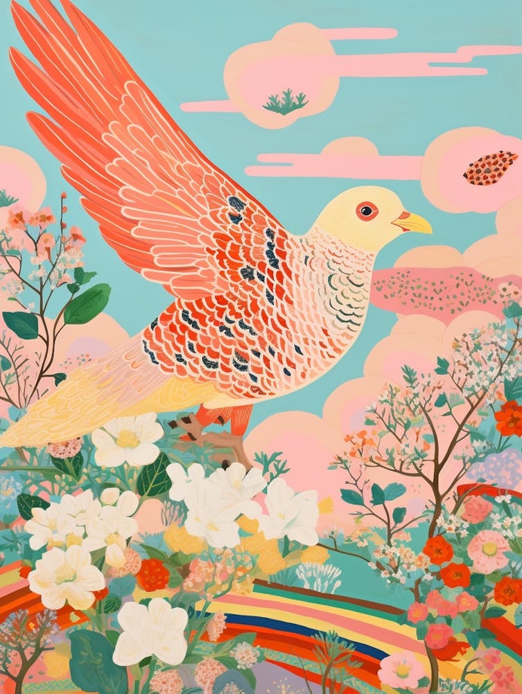 Maximalist Bird Painting Cuckoo