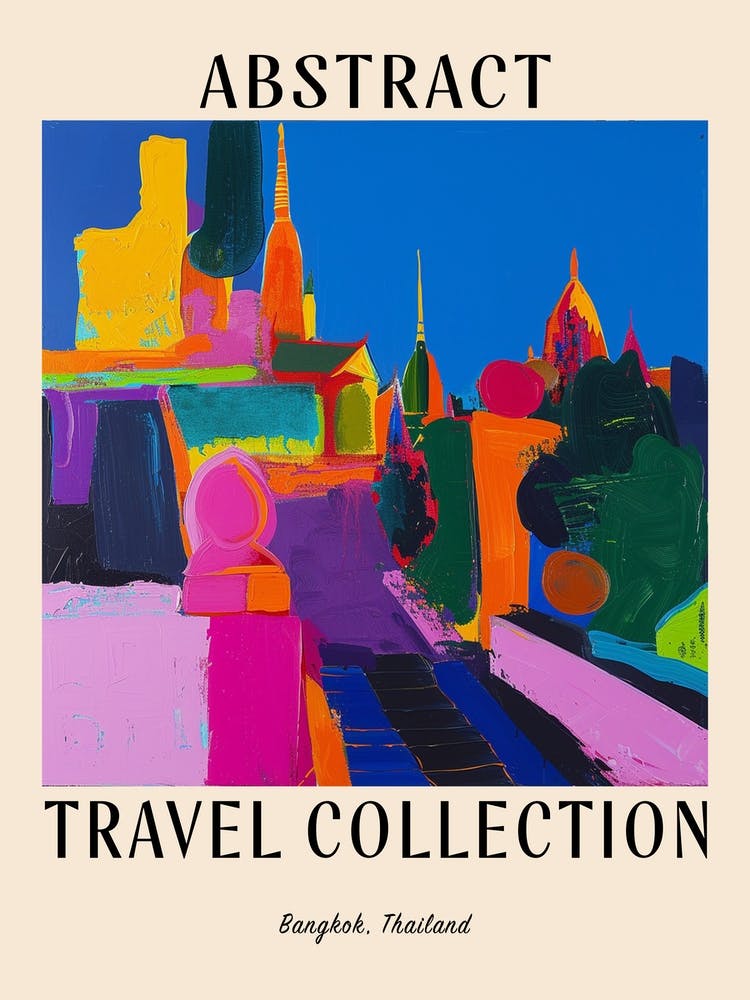 Abstract Travel Collection Poster Bangkok Thailand 2