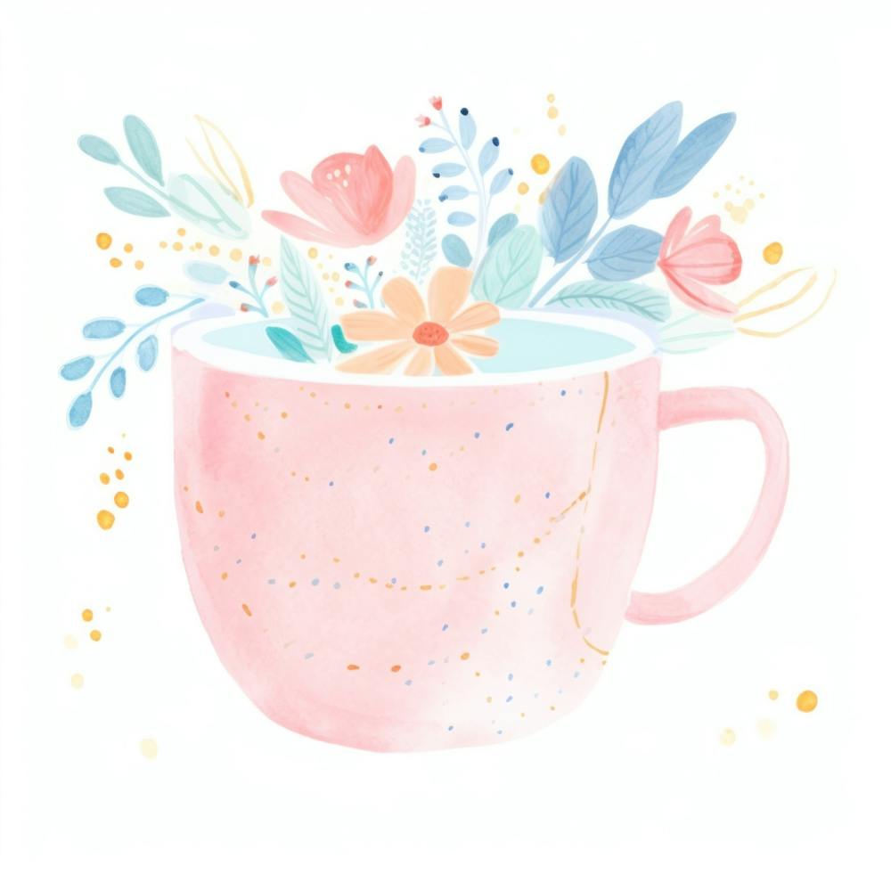 Pink Cup With Flowers