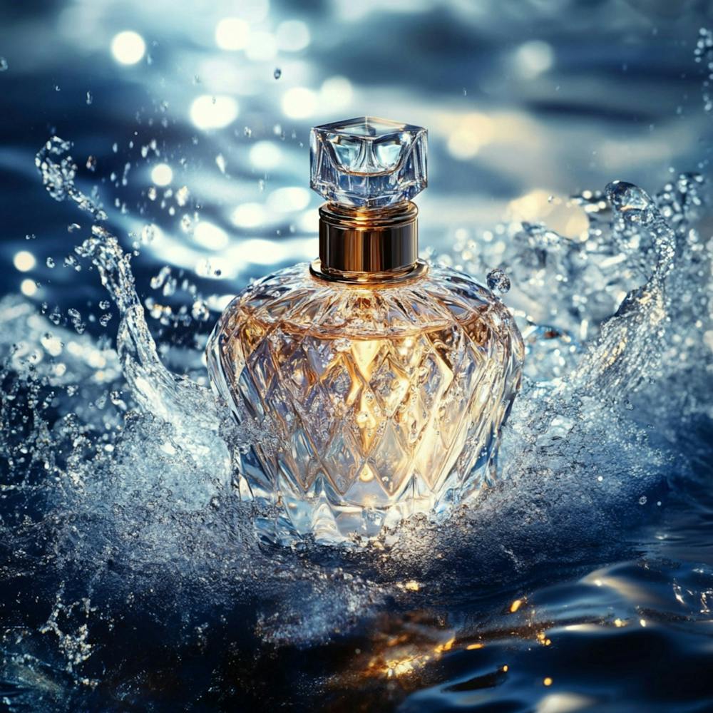 Perfume Bottle In Water