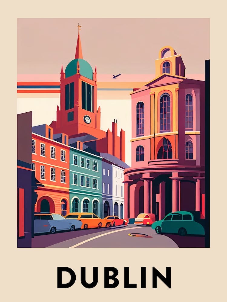 Dublin Vintage Travel Poster